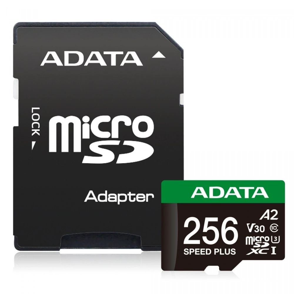ADATA SPEED PLUS MICRO SDXC 256GB + ADAPTER CLASS 10 UHS-I U3 V30 180/160 MB/s