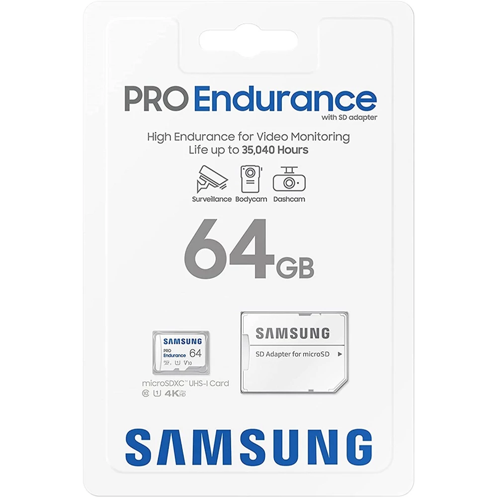 SAMSUNG PRO ENDURANCE MICRO SDXC 64GB + ADAPTER CLASS 10 UHS-I U1 V10 100/30 MB/s