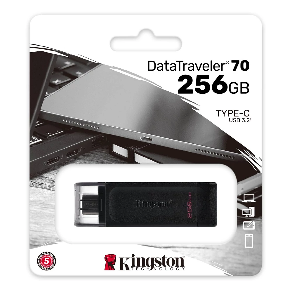 KINGSTON DATATRAVELER 70 USB-C 3.2 GEN 1 PENDRIVE 256GB