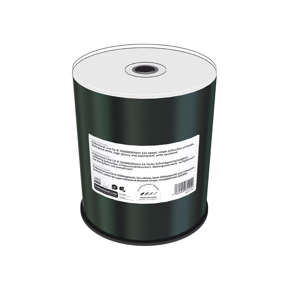 MEDIARANGE PROFESSIONAL LINE CD-R 52X FULL NYOMTATHATÓ FÉNYES VÍZÁLLÓ CAKE (100) MRPL513