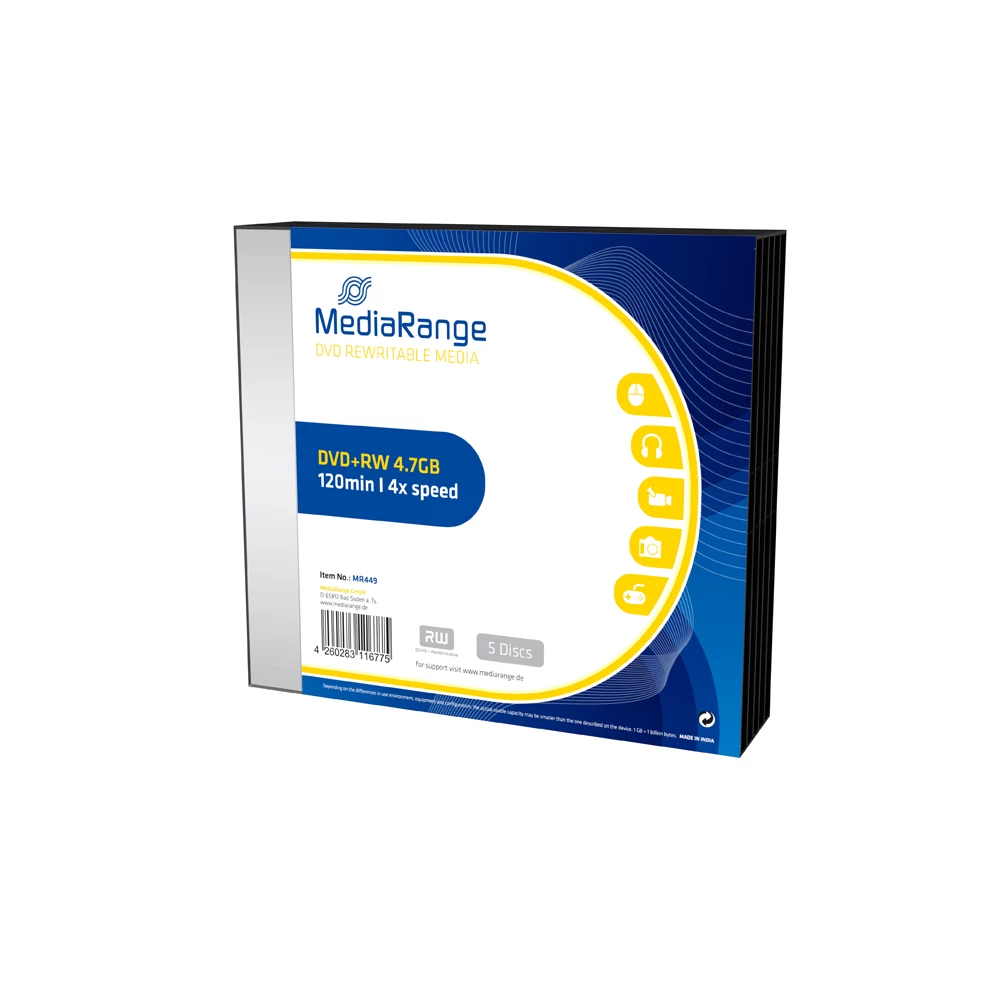 MEDIARANGE DVD+RW 4X SLIM TOKBAN (5) MR449