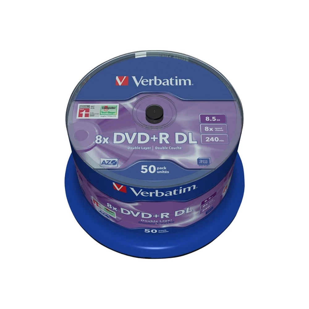 VERBATIM DVD+R 8X DL CAKE (50)