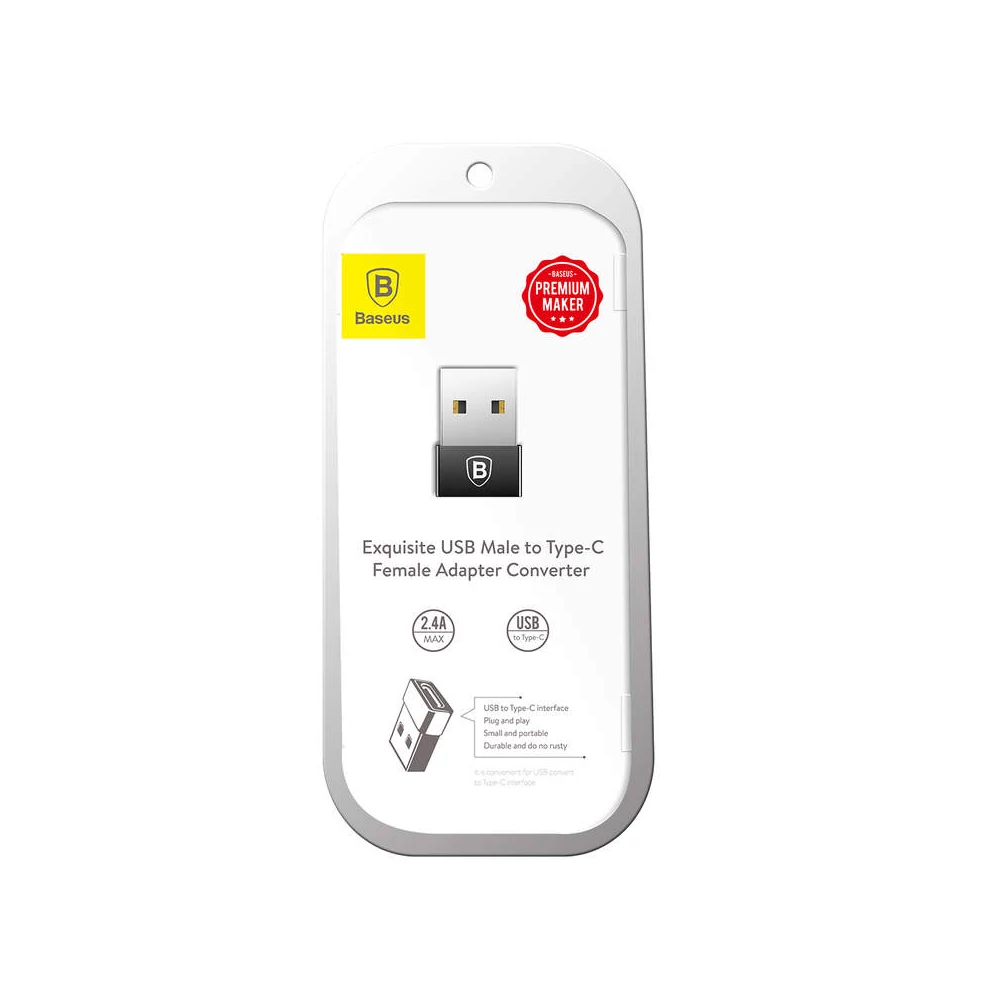 BASEUS CATJQ-A01 EXQUISITE USB (APA) - USB TYPE-C (ANYA) ÁTALAKÍTÓ ADAPTER FEKETE