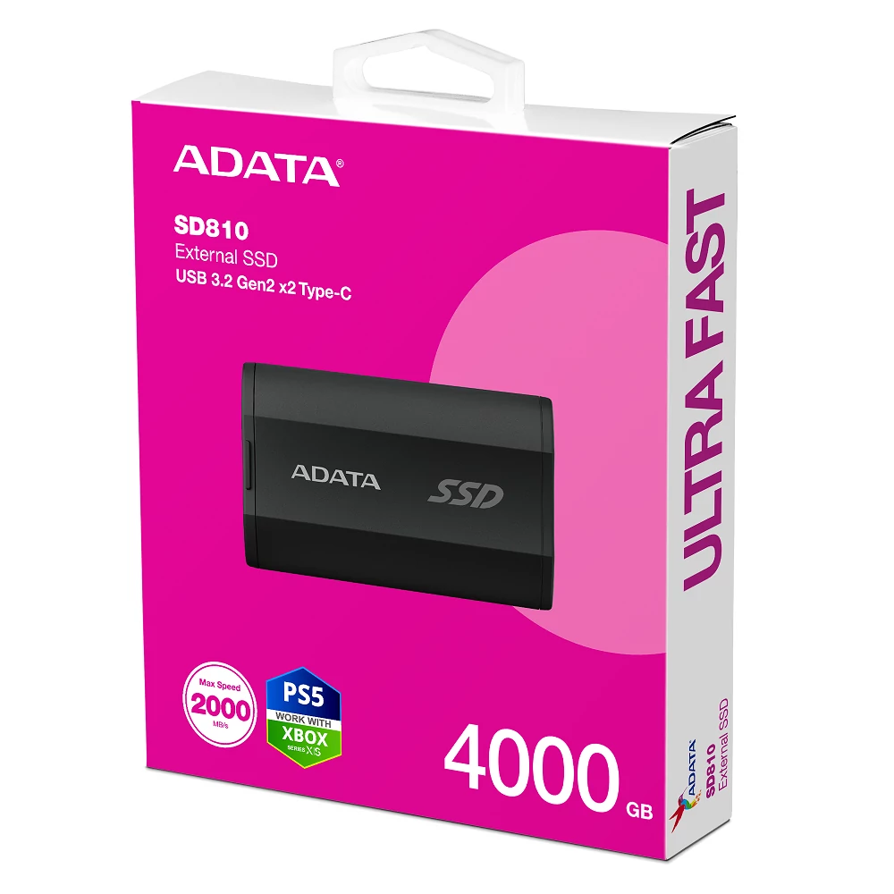 ADATA SD810 USB-C 3.2 GEN 2x2 KÜLSŐ SSD MEGHAJTÓ 4000GB FEKETE
