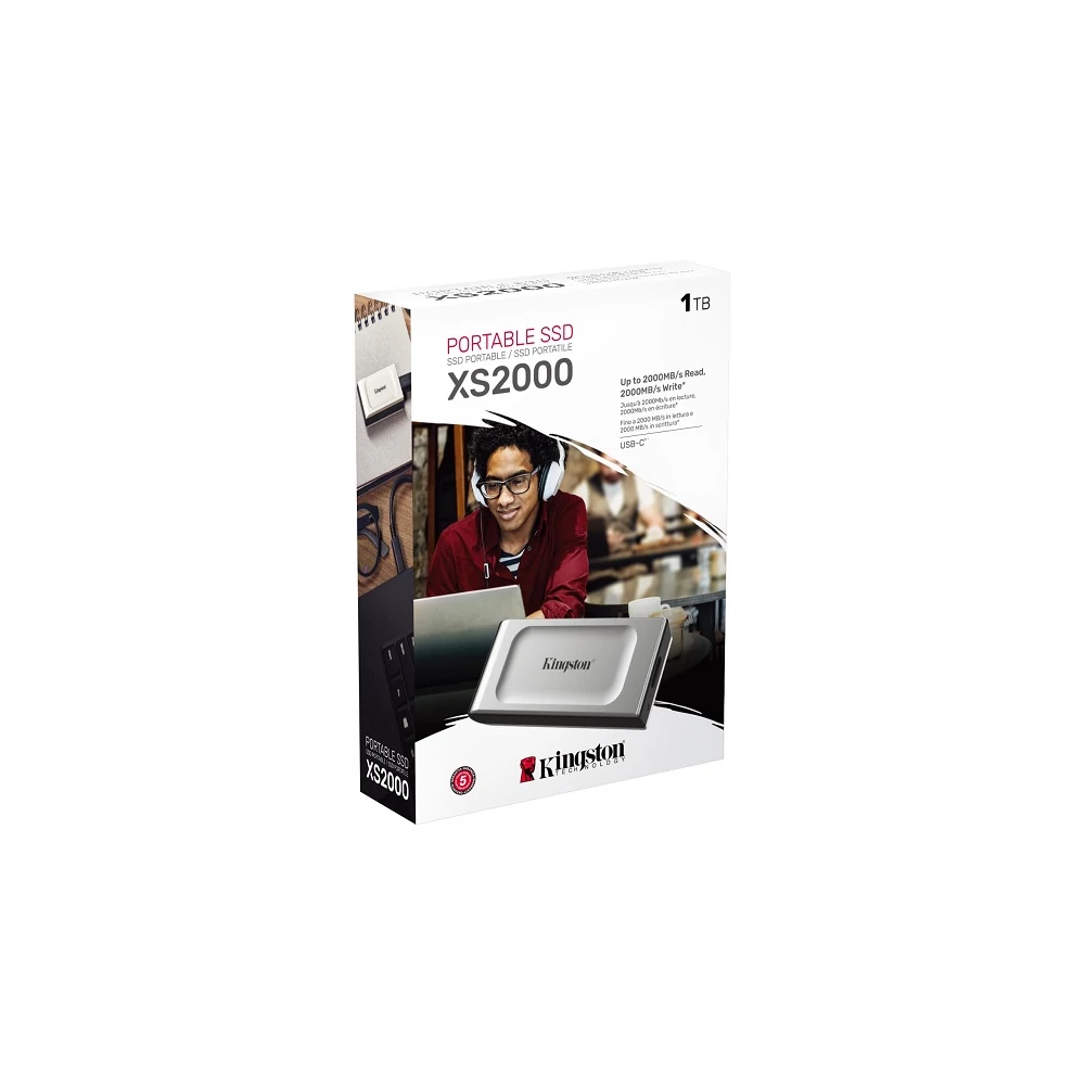 KINGSTON XS2000 USB-C 3.2 GEN 2x2 KÜLSŐ SSD MEGHAJTÓ 1TB EZÜST