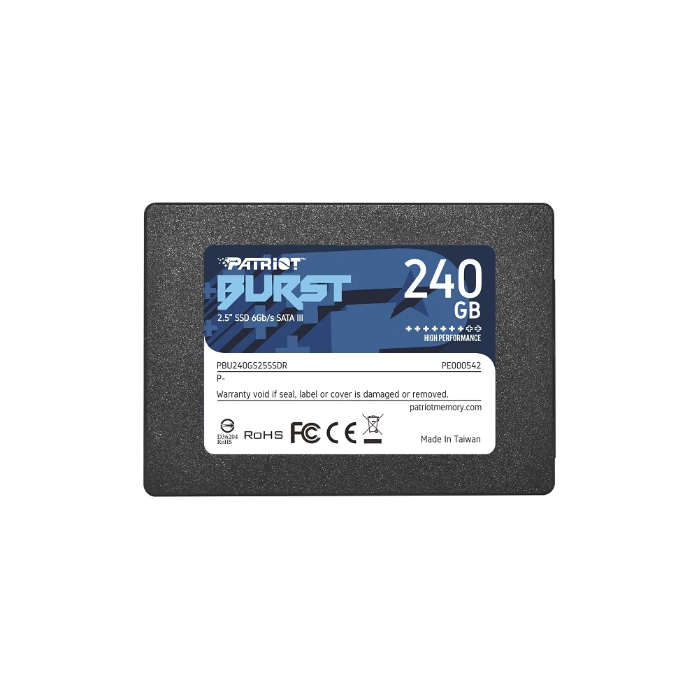 PATRIOT BURST 2,5 COL MÉRETÚ SATA III 555/540 MB/s 7mm SSD MEGHAJTÓ 240GB
