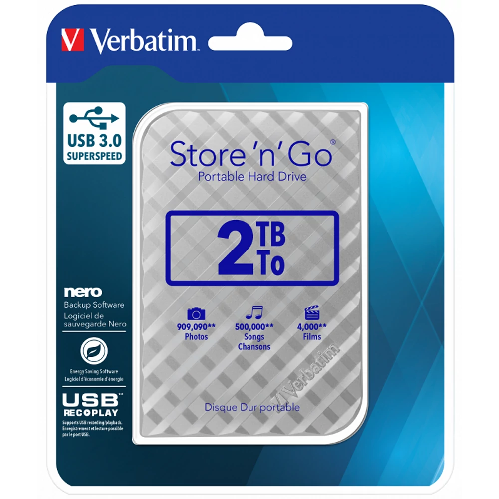 VERBATIM USB 3.0 HDD 2,5 STORE N GO G2 2TB EZÜST