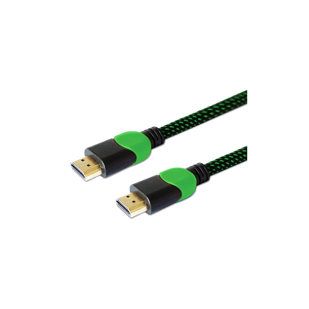 SAVIO GCL-06 GAMING FOR XBOX RÉZ HDMI-HDMI KÁBEL 2.0 ARANYOZOTT FONOTT NYLON ZÖLD/FEKETE 3m