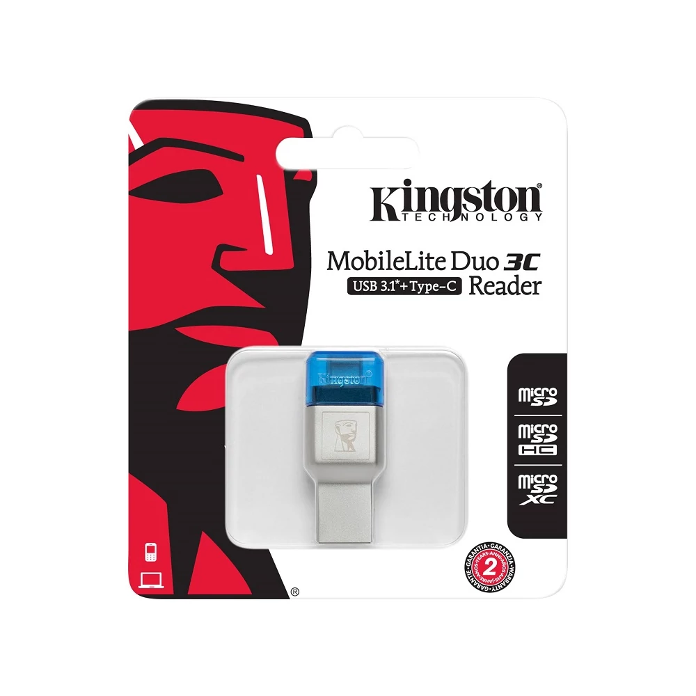 KINGSTON MOBILELITE DUO 3C USB 3.1/USB-C MEMÓRIAKÁRTYA OLVASÓ