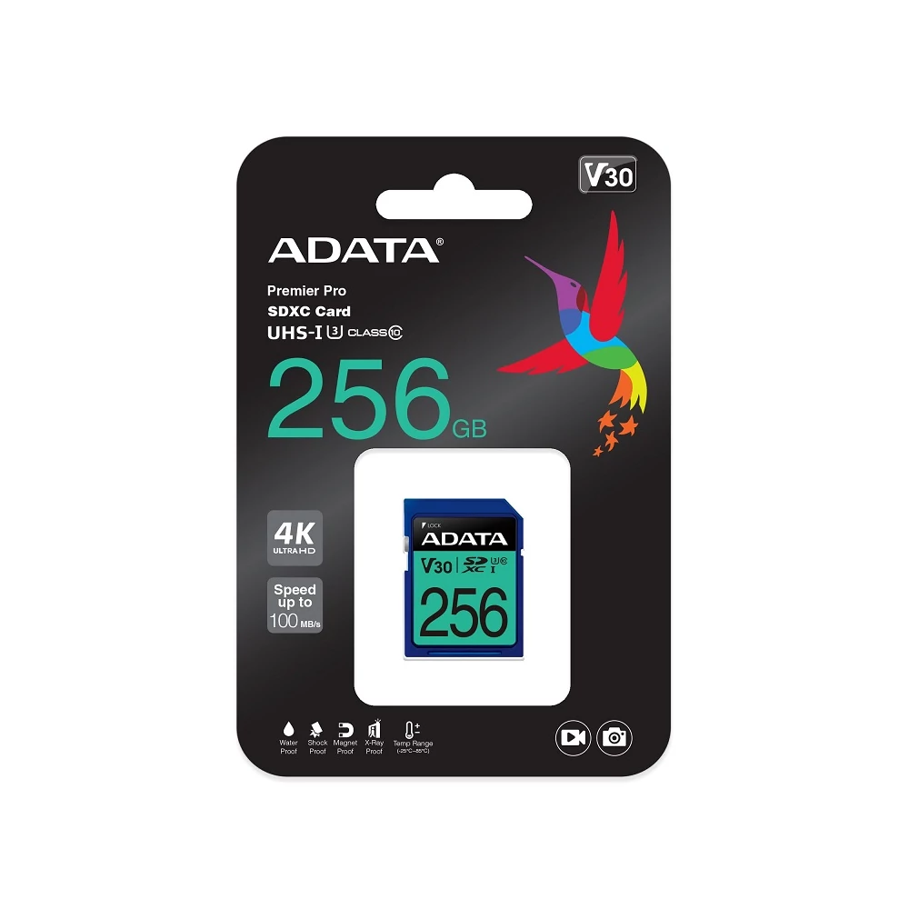 ADATA PREMIER PRO SDXC 256GB CLASS 10 UHS-I U3 V30 100/80 MB/s