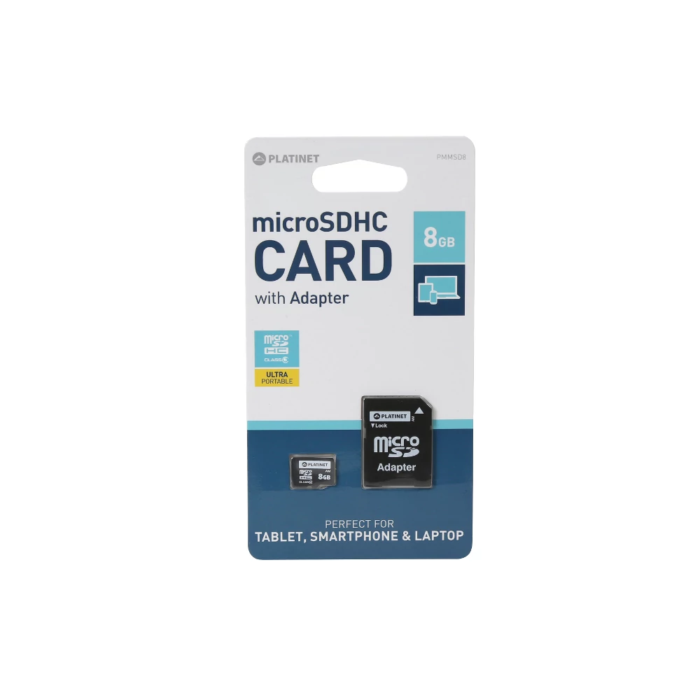 PLATINET MICRO SDHC 8GB + ADAPTER CLASS 6