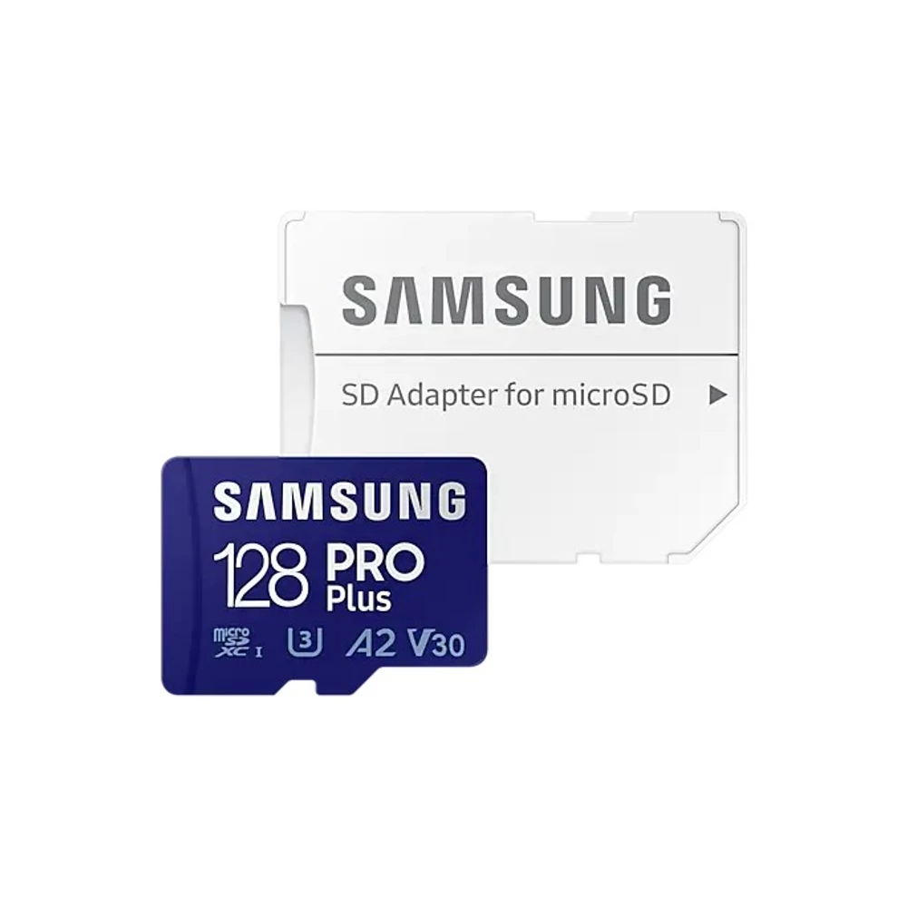SAMSUNG PRO PLUS (2021) MICRO SDXC 128GB + ADAPTER CLASS 10 UHS-I U3 A2 V30 (160 MB/s ADATÁTVITELI SEBESSÉG)