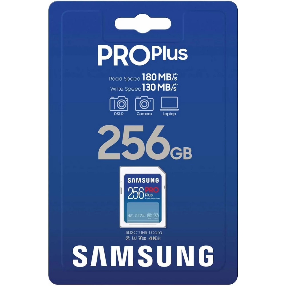 SAMSUNG PRO PLUS (2023) SDXC 256GB CLASS 10 UHS-I U3 V30 180/130 MB/s