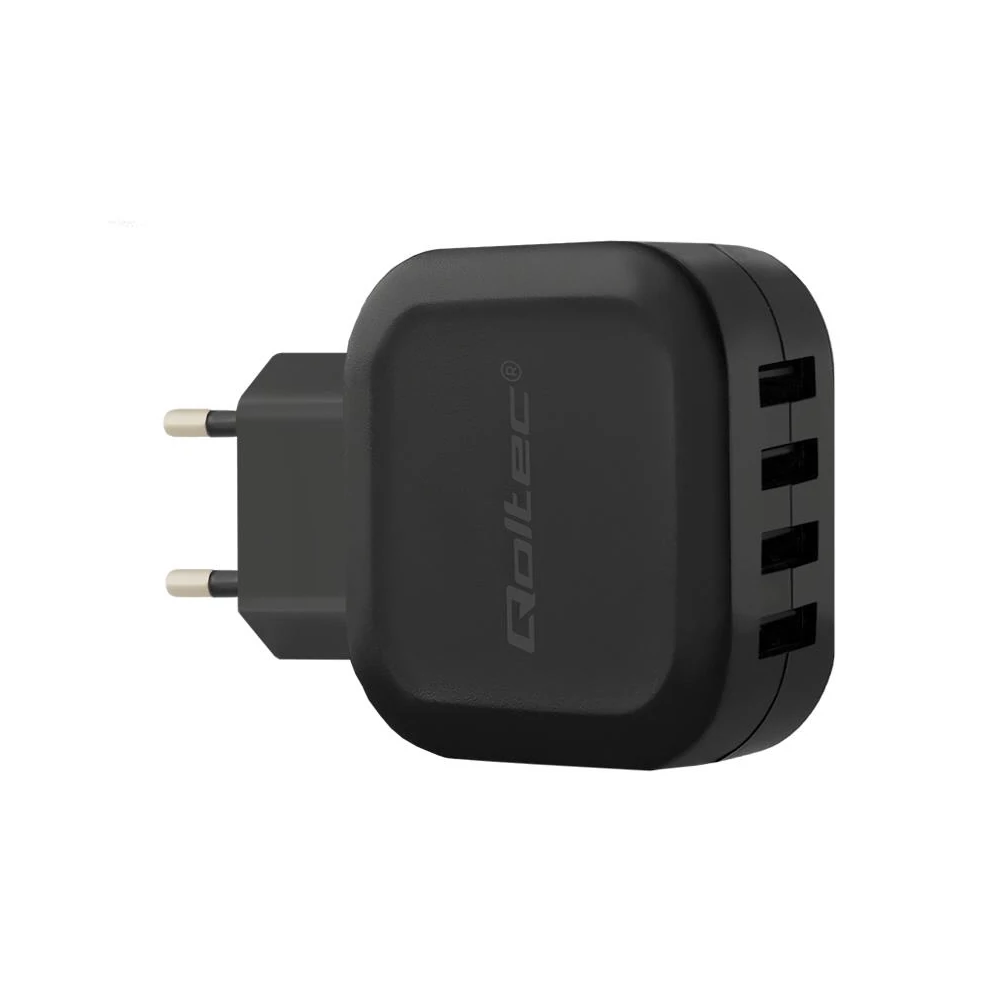 QOLTEC UNIVERZÁLIS USB TÖLTŐ 4xUSB PORT 24W 5V 4.8A FEKETE