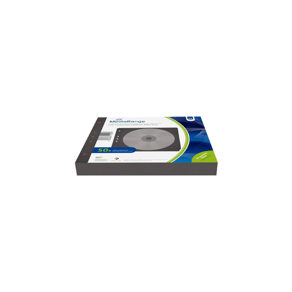 MEDIARANGE LEFŰZHETŐ CD/DVD TASAK FEKETE (50) BOX61