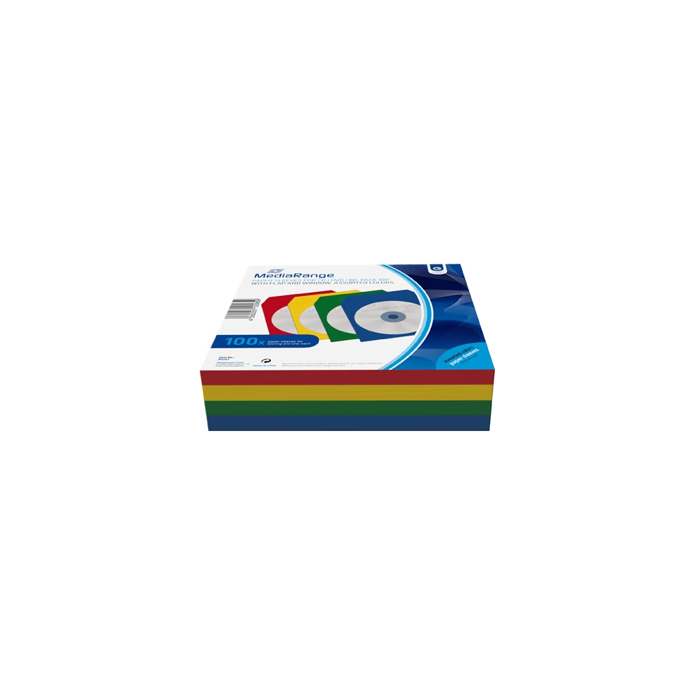 MEDIARANGE CD/DVD PAPÍRTOK SZÍNES 100 DB-OS BOX67
