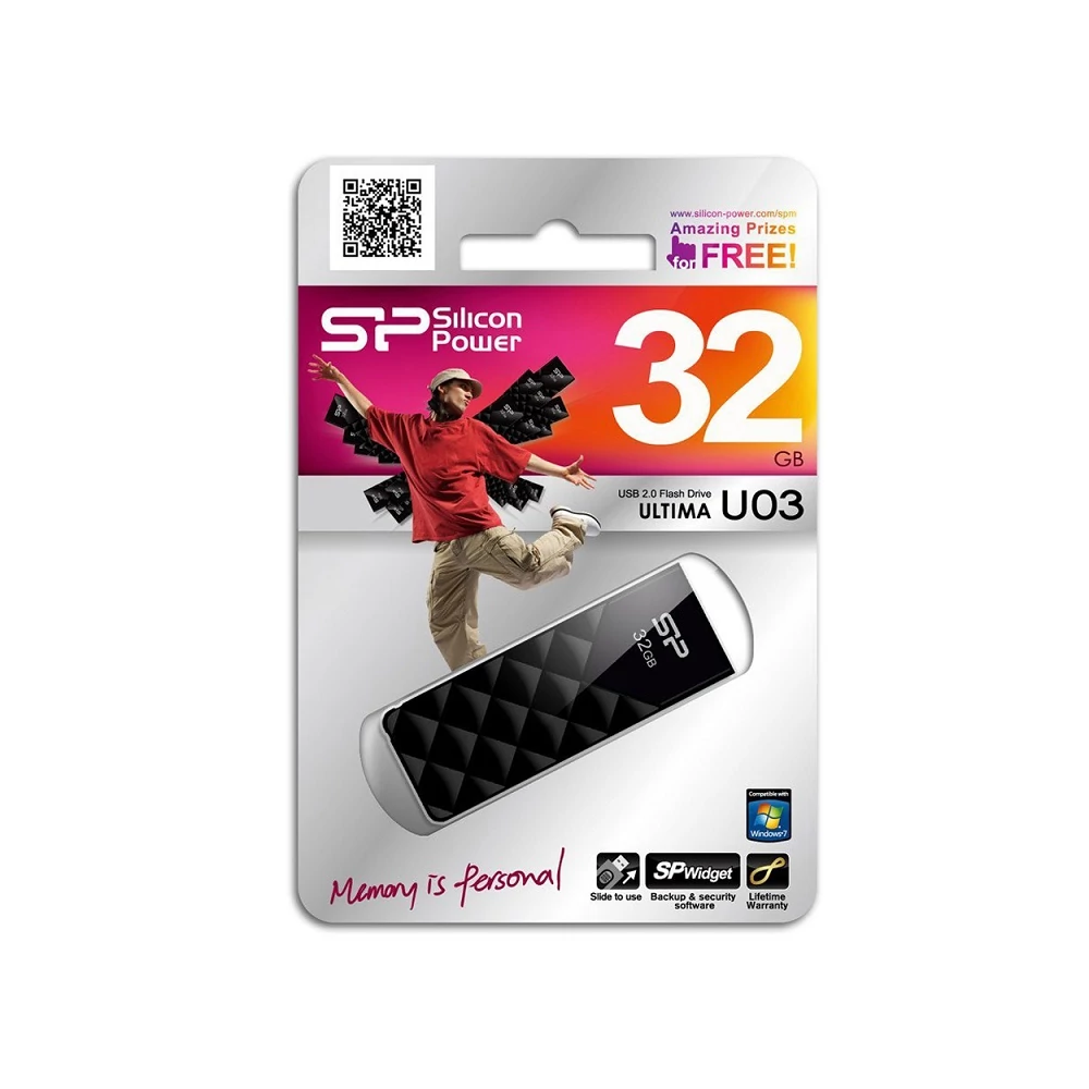 SILICON POWER ULTIMA U03 USB 2.0 PENDRIVE 32GB FEKETE