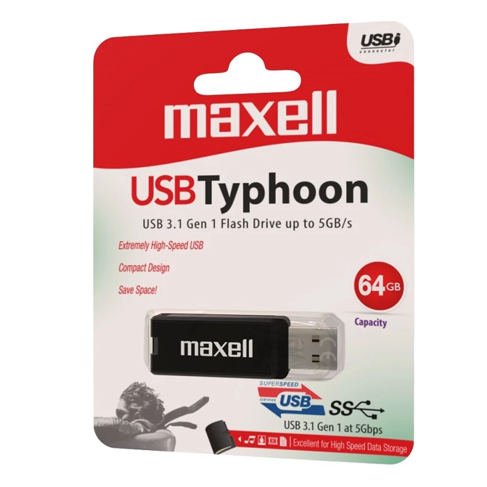 MAXELL USB 3.1 PENDRIVE TYPHOON 64GB