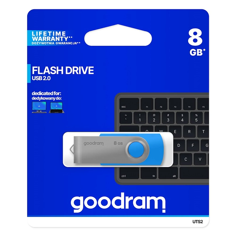 GOODRAM UTS2 USB 2.0 PENDRIVE 8GB KÉK
