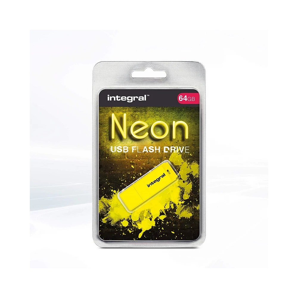 INTEGRAL NEON USB 2.0 PENDRIVE 64GB SÁRGA