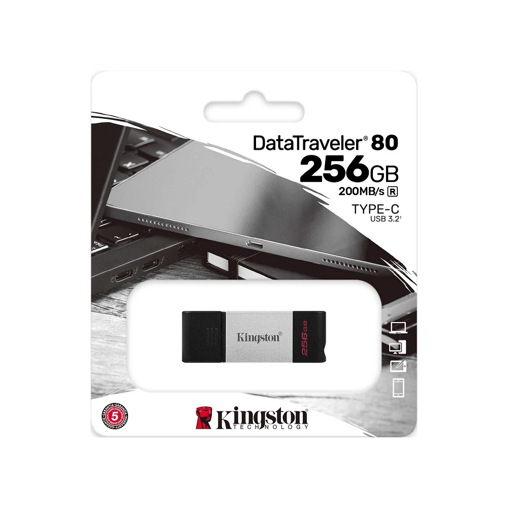 KINGSTON DATATRAVELER 80 USB-C 3.2 GEN 1 PENDRIVE 256GB
