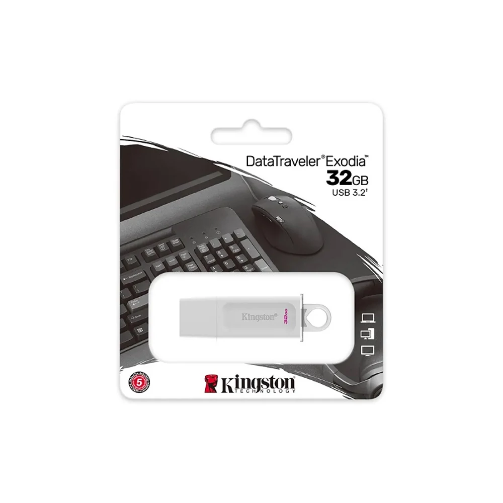 KINGSTON DATATRAVELER EXODIA USB 3.2 GEN 1 PENDRIVE 32GB FEHÉR