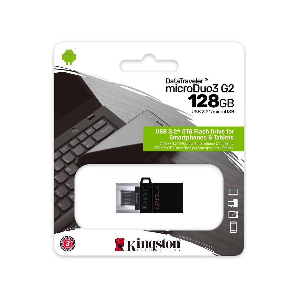 KINGSTON DATATRAVELER MICRODUO 3 G2 USB 3.2/MICRO USB PENDRIVE 128GB