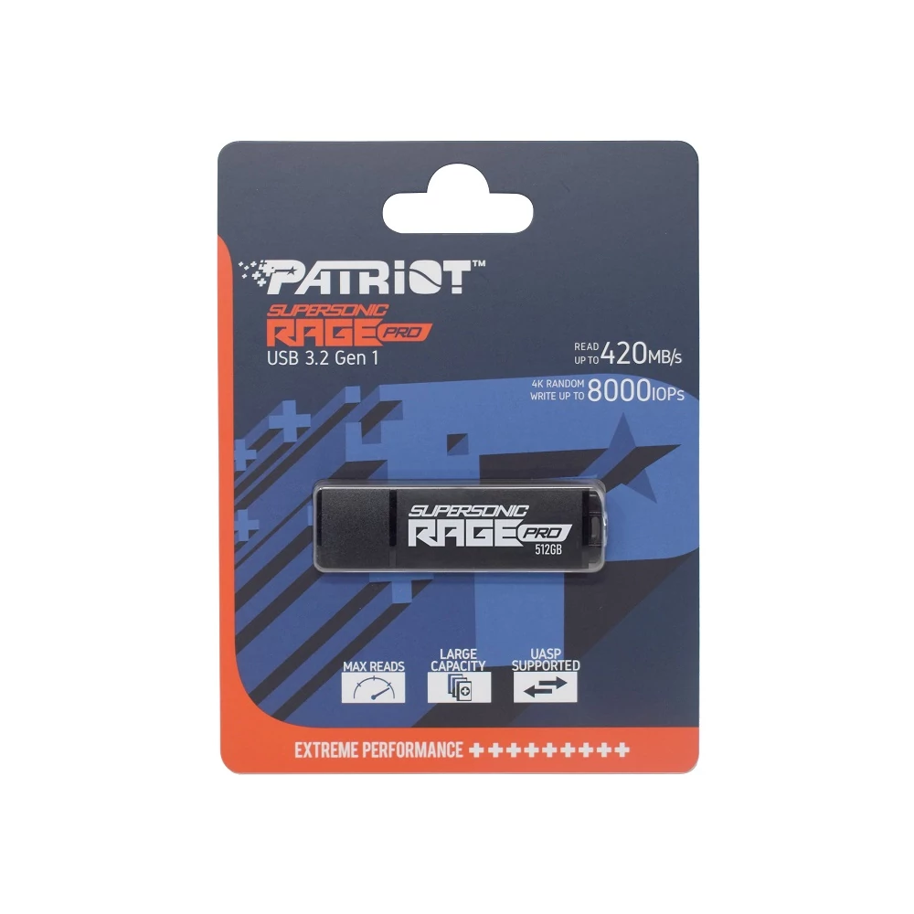 PATRIOT SUPERSONIC RAGE PRO USB 3.2 GEN 1 PENDRIVE 512GB (420 MB/s OLVASÁSI SEBESSÉG)