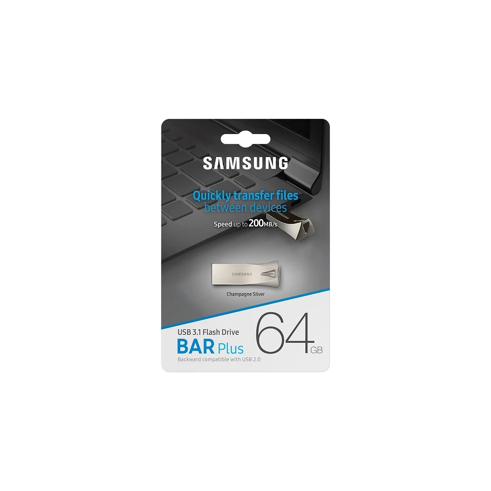SAMSUNG BAR PLUS USB 3.1 PENDRIVE 64GB EZÜST