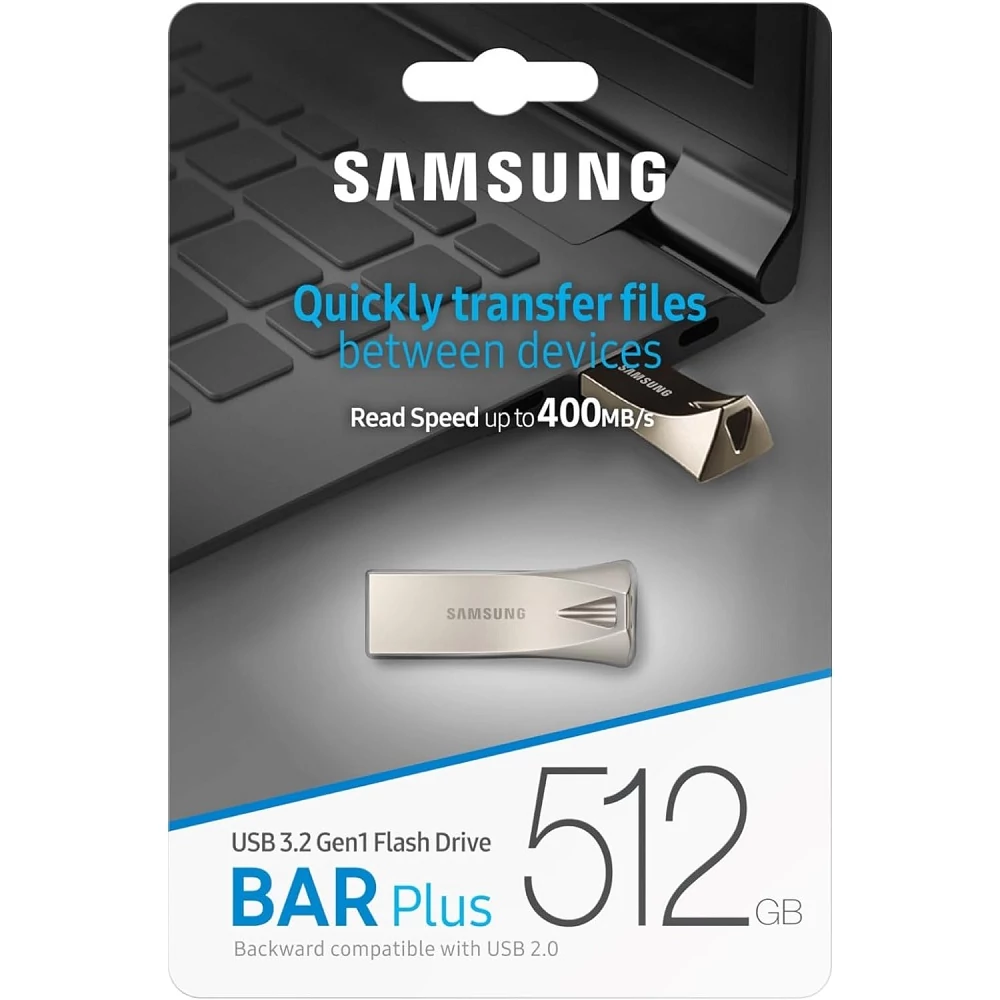 SAMSUNG BAR PLUS USB 3.2 GEN 1 PENDRIVE 512GB EZÜST (400 MB/s)