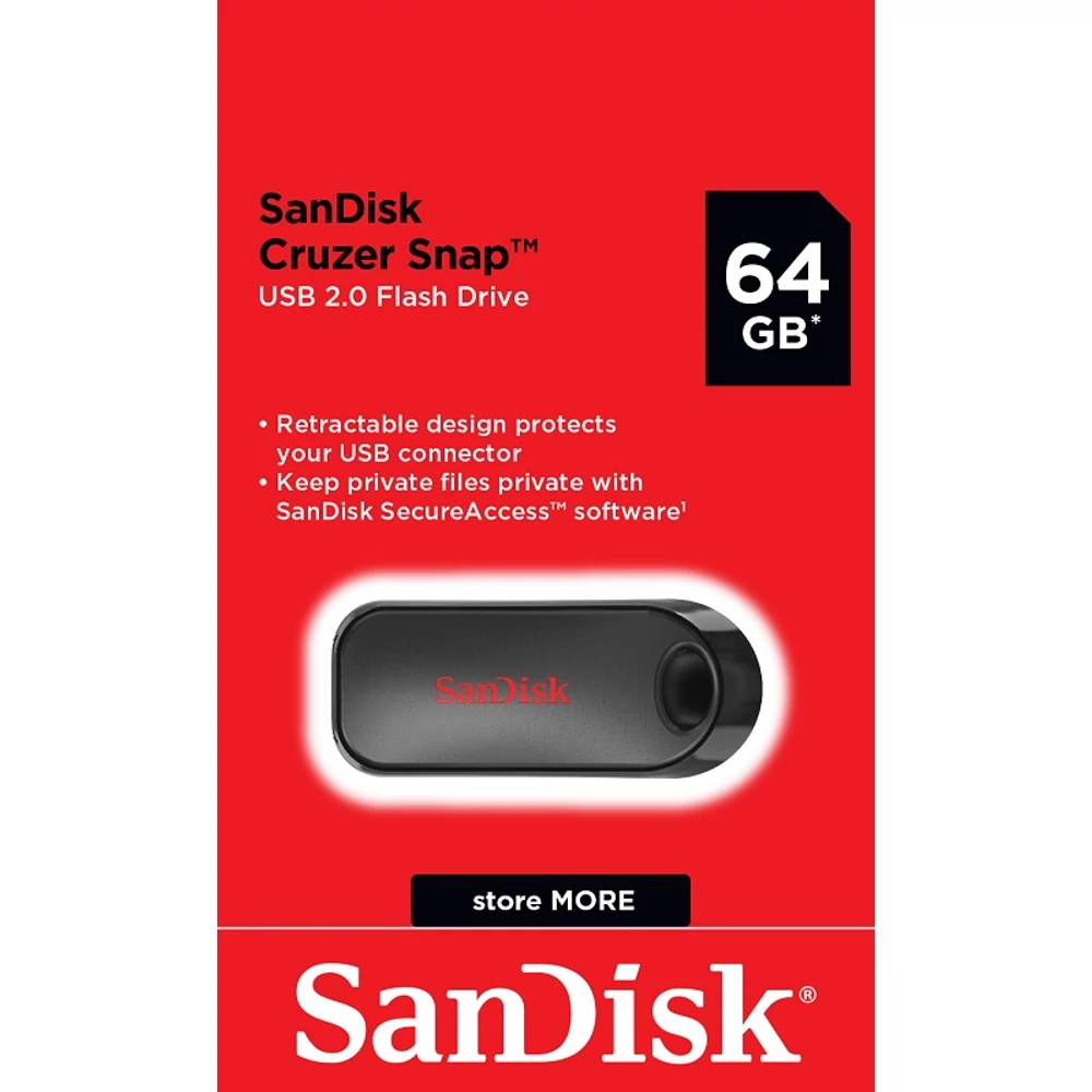 SANDISK USB 2.0 CRUZER SNAP PENDRIVE 64GB FEKETE