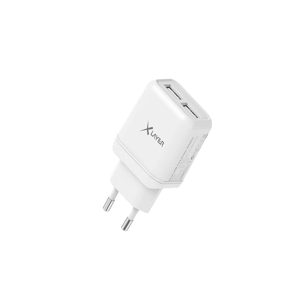 XLAYER HÁLÓZATI TÖLTŐ 2xUSB PORT 5V 2,4A FEHÉR