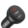 Kép 6/7 - BASEUS TZCCBX-0G DIGITAL DISPLAY DUAL USB AUTÓS TÖLTŐ 5V 4.8A 12/24V + 3-IN-1 USB TYPE-C/MICRO USB/APPLE LIGHTNING KÁBEL 1,2m