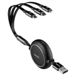 Kép 4/10 - BASEUS CAMLT-JH01 GOLDEN LOOP 3-IN-1 USB TYPE-C/MICRO USB/APPLE LIGHTNING KÁBEL 1,2m FEKETE