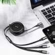 Kép 8/10 - BASEUS CAMLT-JH01 GOLDEN LOOP 3-IN-1 USB TYPE-C/MICRO USB/APPLE LIGHTNING KÁBEL 1,2m FEKETE