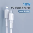 Kép 12/12 - BASEUS CATLSW-02 USB-C/APPLE LIGHTNING TÖLTŐ ÉS ADATKÁBEL 2A 18W PD 1m FEHÉR