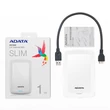 Kép 2/6 - ADATA HV300 2,5 COL USB 3.1 KÜLSŐ MEREVLEMEZ 1TB FEHÉR