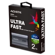 Kép 1/6 - ADATA ELITE SE880 USB-C 3.2 GEN 2x2 KÜLSŐ SSD MEGHAJTÓ 2TB SZÜRKE