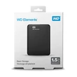 Kép 1/6 - WESTERN DIGITAL ELEMENTS PORTABLE 2,5 COL USB 3.0 KÜLSŐ MEREVLEMEZ 1,5TB FEKETE