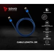 Kép 5/8 - SAVIO GCL-05 GAMING FOR PLAYSTATION RÉZ HDMI-HDMI KÁBEL 2.0 ARANYOZOTT FONOTT NYLON KÉK/FEKETE 3m