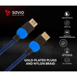 Kép 7/8 - SAVIO GCL-05 GAMING FOR PLAYSTATION RÉZ HDMI-HDMI KÁBEL 2.0 ARANYOZOTT FONOTT NYLON KÉK/FEKETE 3m