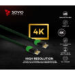 SAVIO GCL-06 GAMING FOR XBOX RÉZ HDMI-HDMI KÁBEL 2.0 ARANYOZOTT FONOTT NYLON ZÖLD/FEKETE 3m