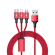 Kép 4/4 - UNITEK C4049RD 3-IN-1 USB TYPE-C/MICRO USB/APPLE LIGHTNING KÁBEL 1,2m PIROS