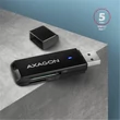 Kép 2/7 - AXAGON CRE-S2N USB 3.2 GEN 1 MICRO SD/MICRO SDHC/MICRO SDXC SD/SDHC/SDXC MEMÓRIAKÁRTYA OLVASÓ FEKETE