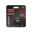 Kép 2/2 - ADATA HIGH ENDURANCE MICRO SDXC 64GB + ADAPTER CLASS 10 UHS-I U3 A2 V30 100/80 MB/s