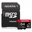 Kép 1/2 - ADATA HIGH ENDURANCE MICRO SDXC 64GB + ADAPTER CLASS 10 UHS-I U3 A2 V30 100/80 MB/s