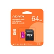 Kép 1/2 - ADATA MICRO SDXC 64GB + ADAPTER UHS-I U1 CLASS 10 (80 MB/s OLVASÁSI SEBESSÉG)