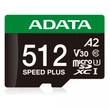 Kép 8/9 - ADATA SPEED PLUS MICRO SDXC 512GB + ADAPTER CLASS 10 UHS-I U3 V30 180/160 MB/s