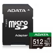 Kép 1/9 - ADATA SPEED PLUS MICRO SDXC 512GB + ADAPTER CLASS 10 UHS-I U3 V30 180/160 MB/s