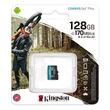 Kép 1/3 - KINGSTON CANVAS GO PLUS MICRO SDXC 128GB CLASS 10 UHS-I U3 A2 V30 170/90 MB/s